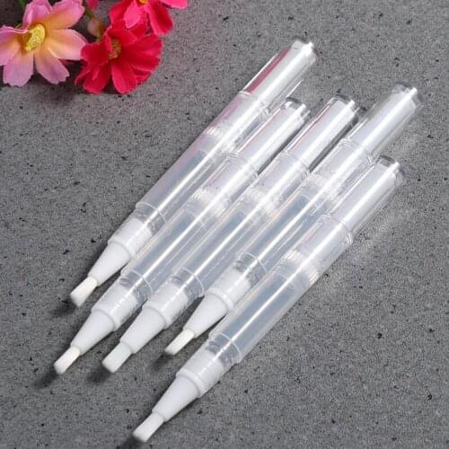 10pcs Transparent Empty Tubes Rotary Twist Pens Nail Oil Pen With Brush Tip Cosmetic Lip Gloss Container Applicators Eyelash Gro