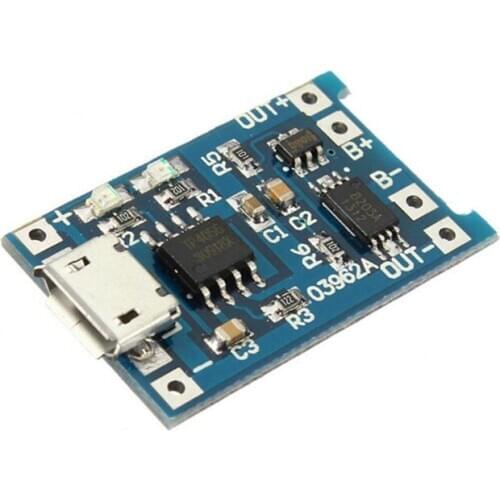 18650 lithium battery protection 3.7v 3.6V 4.2V lithium battery charging board 1A overshoot and overdischarge protection