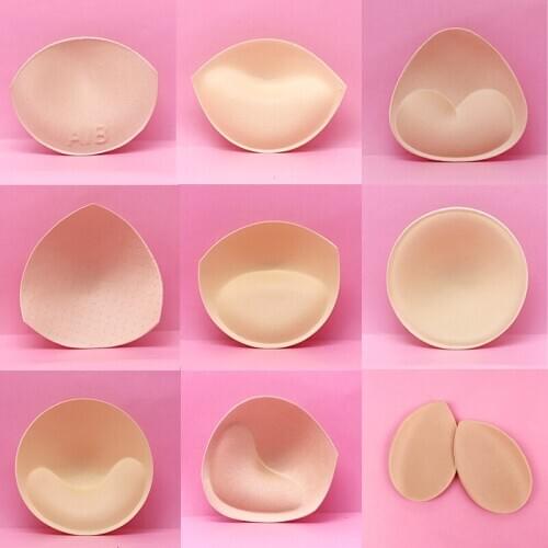2pcs 1pair Swimsuit Padding Inserts Women Bra Accessories Sponge Triangle Chest Cup Breast Enhancer Bra Bikini Inserts Chest Pad