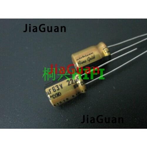 20PCS NICHICON FG 63V22UF 8x12MM fine gold 22UF 63V FineGold MUSE Audio Capacitor 22uf/63v 22uF 63V