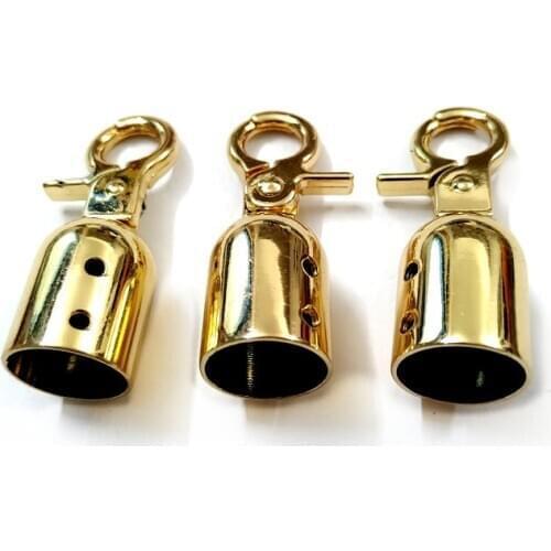 3PCS Metal Hooks Handbag Decorative Leather Rope Tassel Bell Spring Opening Bag Hook DIY Craft Hardware Accessories