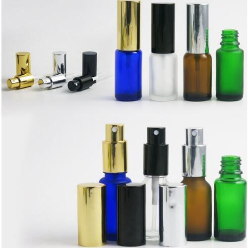360 x 15ml Frosted Bright Glass essente Oil Bottles Containers Packaging with Gold Black Silver Spryaer for perfume Using