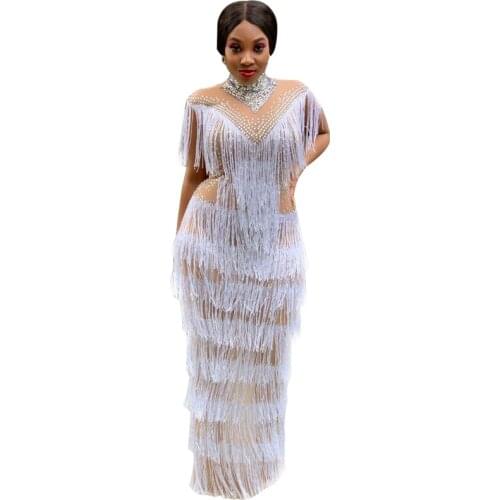 African Dresses For Women 2021 Traditional Fashion Tassel Boubou Woman Long Maix Dresses Quality Dashiki Abaya Muslim