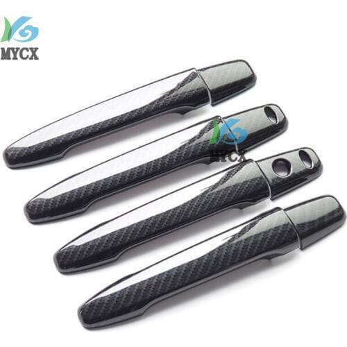 Car Styling Carbon Fiber Handle Protective Cover Door Handle Outer Bowls Trim For Mitsubishi Outlander 2016 2017 2018-2019