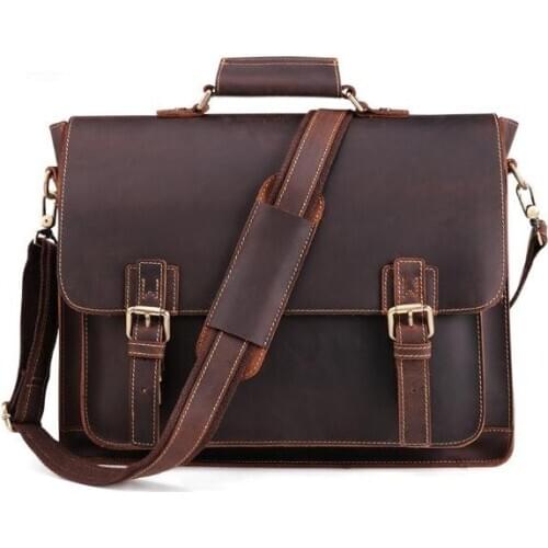 Free Shipping,Quality New mens real cowhide handbag.genuine leather business briefcase,vintage leather bag.15.6 laptop biker