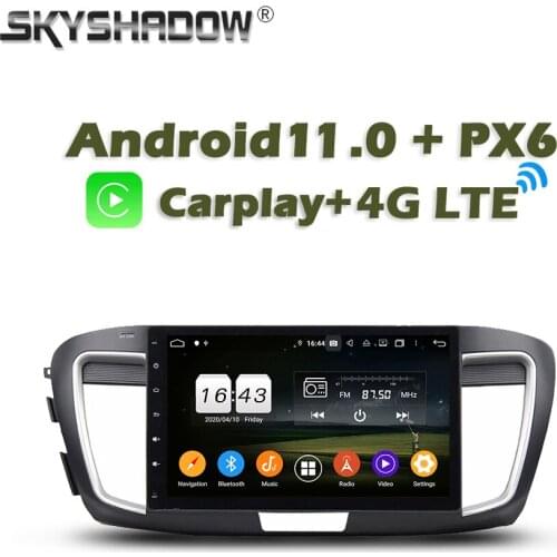 Wireless Carplay PX6 Car DVD Player Android 10.0 4GB + 64GB GPS RDS Auto Radio wifi Bluetooth 5.0 For Honda ACCORD 9 2015 - 2017