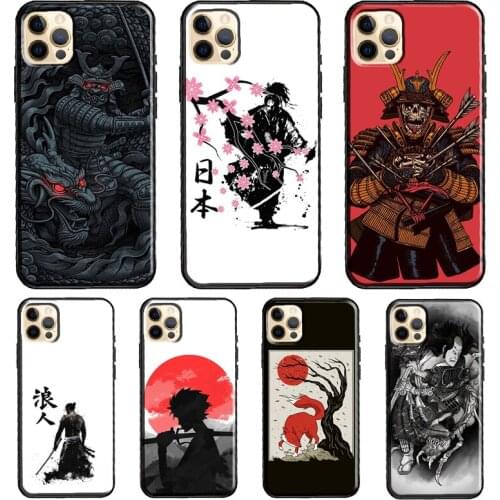 Japanese Style Samurai Art Funda Case For iPhone X XR XS MAX 12 Mini 11 Pro Max 5S 6S 8 7 Plus SE 2020 Cover Shell