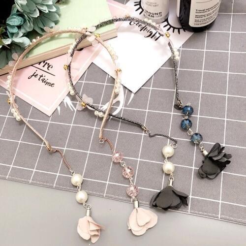 Women Girls Fashion Crystal Peal Hairband Headband Tassels Earbob Flowers Hair Bands hair Hoop headwear hair accessories
