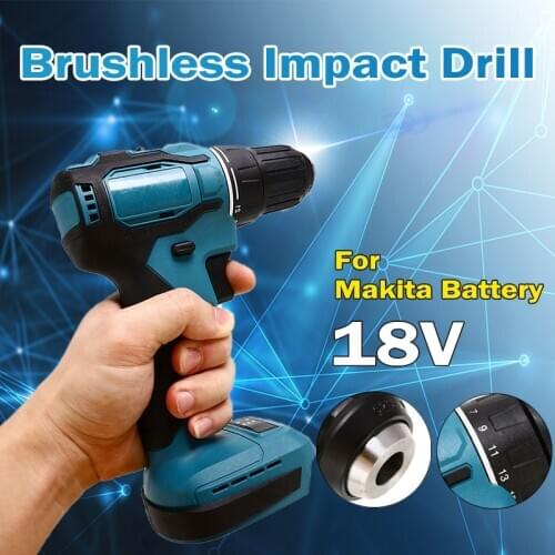 20V 98Nm Brushless Impact Drill Rechargable Cordless Electric Screwdriver Hand Drill for 18V Makita Battery Power Tool