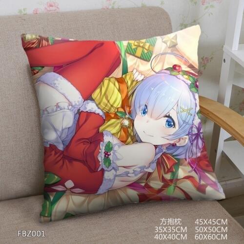 Japanese Anime Re - Zero kara Hajimeru Isekai Seikatsu Two Sided Square Pillow Case Dakimakura Pillowcase Body Pillow Cover