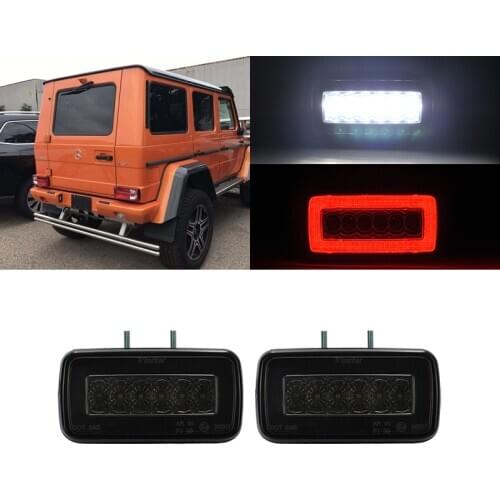 Smoked 2-in-1 Rear Bumper Led Fog, Backup/Reverse Light Kits For Benz W463 G-Class G500 G550 G55 AMG 1986-2018