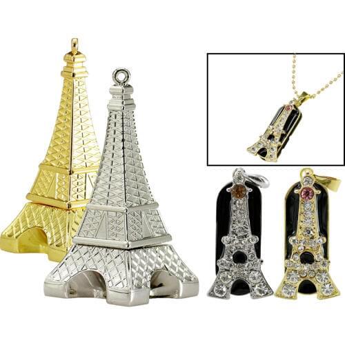 Full Capacity Crystal USB Flash Drive 8GB Eiffel Tower Pen Drive 4GB Memory Stick 16GB PenDrives 32GB USB Flash Disk USB Memory