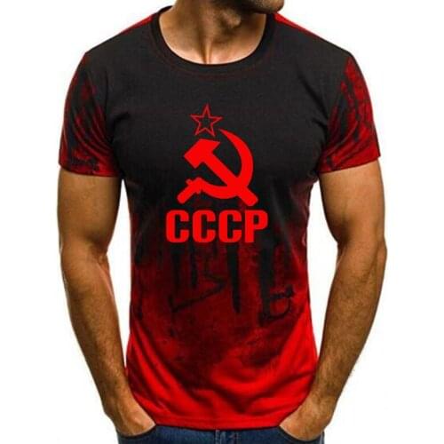 Latest Mens T Shirts CCCP Printing T-shirt Ink Painting Short Sleeve Summer Casual Top T-shirt Fashion O-neck Men T-shirt S-6XL