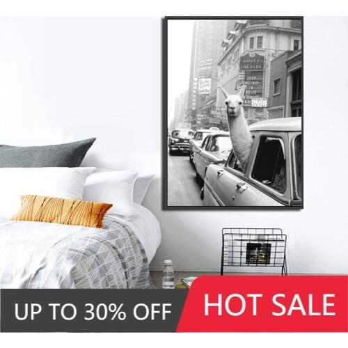 Canvas painting retro poster, modern art, alpaca, avatar, personalization, prints, living room, home, wall art decoration