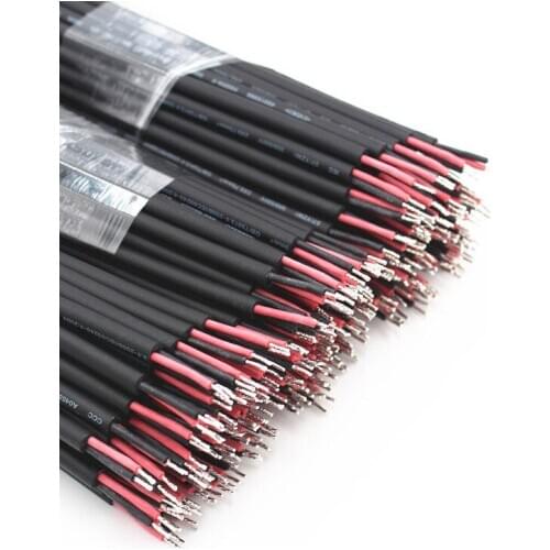 L200mm 2 X 0.75mm² H05RN-F VDE Black Rubber Cable Double Insulation Low / High Temp. Resistance for Outdoor LED Handheld Devices