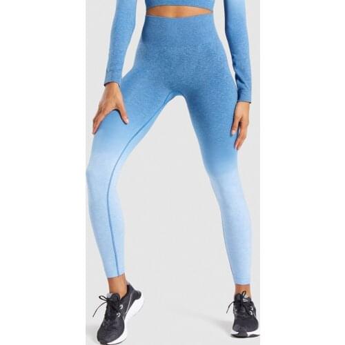 Ombre Seamless Leggings Women Scrunch Butt Leggings High Waist Gym Pants Push Up Yoga Pants Sports Leggings Workout Tights Woman