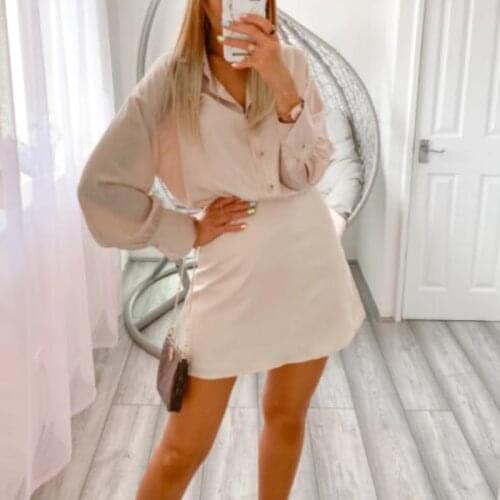 Holiwind 2021 Summer Satin Shirt Sets Women Solid Color Sleepwear Women Sexy Vintage Street Silk Shirts Elegant