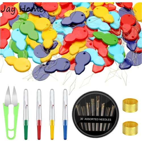27PCS Sewing Tool Sets Needle Threaders & Sewing Needles & Seam Ripper & Metal Thimble & Thread Cutter for Needlework Craft