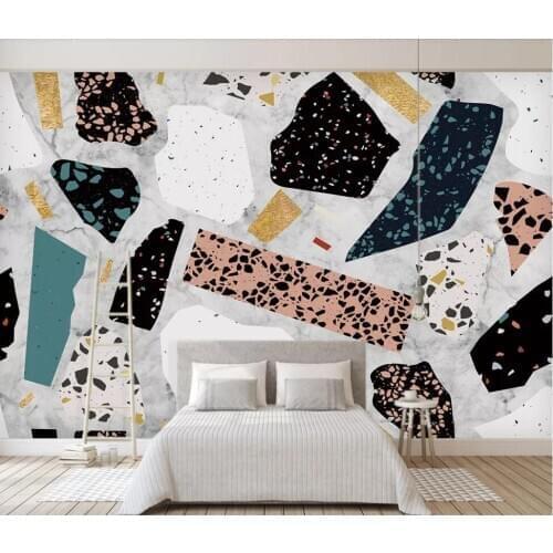 Bacal 3D wallpaper mural Modern simple abstract geometry irregular graphics marble TV background wall 5D wallpapers huda