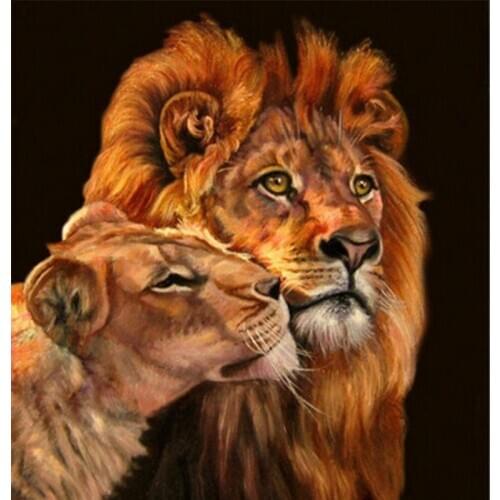 New Diy 5D Diamond Embroidery Tiger And Lion Pattern Full Dill Rhinestones Pasted Painting Cross Stitch Kits Mosaic Hobby Crafts