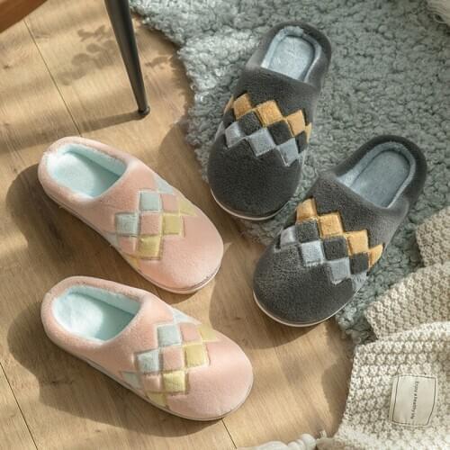 Couple cotton slippers home slippers men thick bottom warm cotton slippers plush cotton slippers women Warm slippers