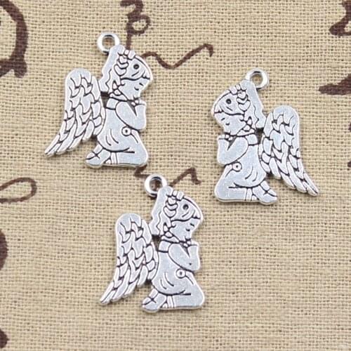 10pcs Charms Pray Angle 24x17mm Antique Tibetan Bronze Pendant Findings Accessories DIY Vintage Choker Handmade Jewelry