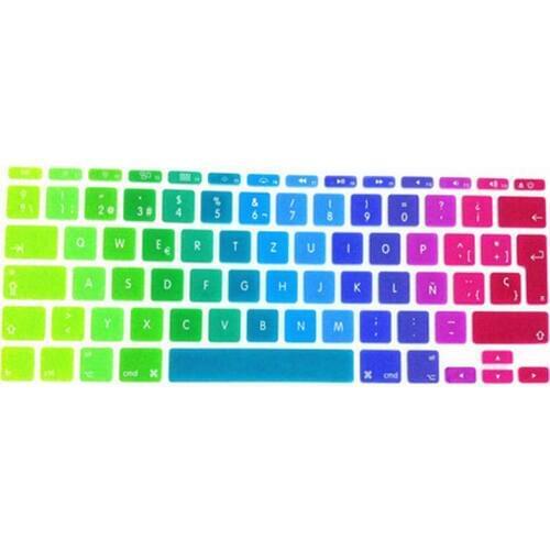 Rainbow Spanish UK EU Silicone Keyboard Cover Skin Protector For Apple MacBook Air 11.6 inch 11" EU For Mac book 11" 11.6