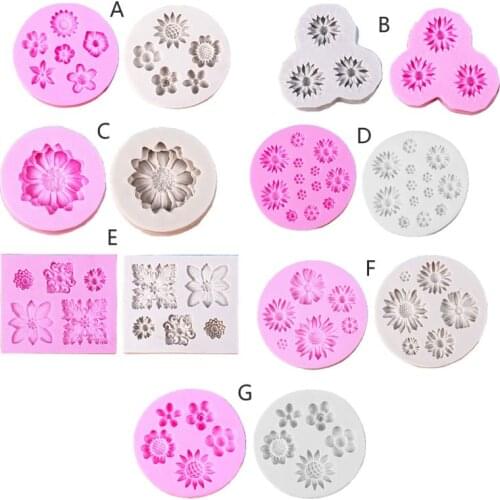 Various specifications of mini flower silicone cake fondant DIY resin mold daisy flower rose mold fashion jewelry making tools