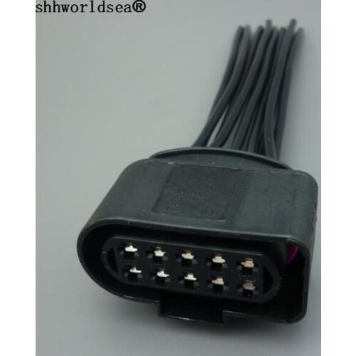 Shhworldsea 1pcs for VW for Volkswagen HID Xenon Headlight adapters 10pins Male female connector
