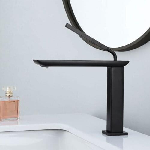 Bathroom Faucet Brushed Gold Brass Bathroom Basin Faucet Cold And Hot Water Mixer Sink Tap Deck Mounted Black/White Tap