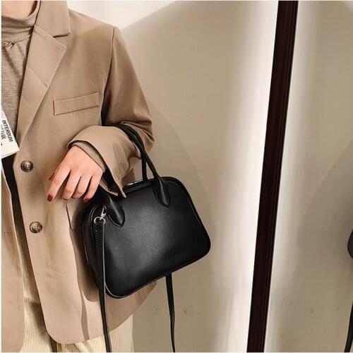 MJ Women Handbag PU Leather Luxury Designer Female Tote Handbags Vintage Crossbody Bags Solid Lady Purse Bag Shoulder Totes