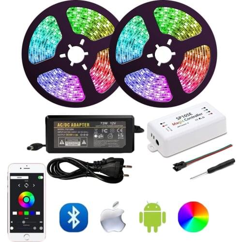 Dream Color LED Strip Lights with APP, WS2811 RGB Rope Lights Kit, sp105e Bluetooth Control Flexible Strip Lighting for Home Set