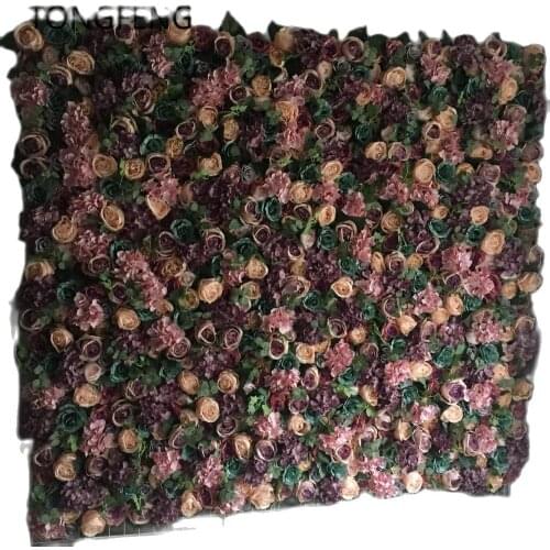 TONGFENG 8pcs/lot Mixcolor Wedding 3D Flower Wall Flower Runner Wedding Artificial Silk Rose Peony Wedding Backdrop Decoration