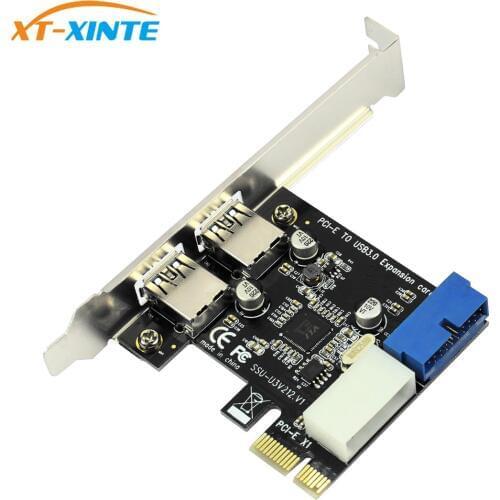USB3.0 PCIE adapter 2 Port USB to PCIE x1 Front Panel 20pin USB3.0 PCI-e PCI Express Expansion Card Hub Controller Connector