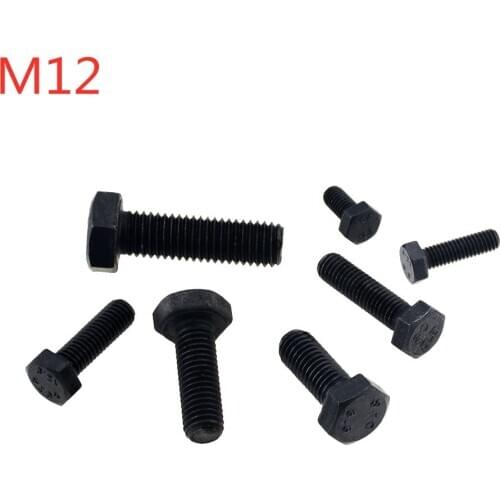 1PCS M12*20-160 30 40 50 60 70 80 90 100 Grade 8.8 Metric Thread DIN933 External Outside Hex Hexagon Head Cap Screw Bolt M12x20