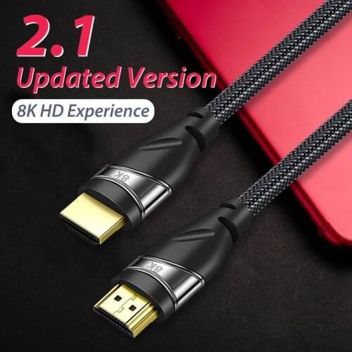 HDMI 2.1 48Gbps Ultra High Speed Video Cable High Speed Durable Video Cord 8K 7680 x 4320 High-definition Connector Cable