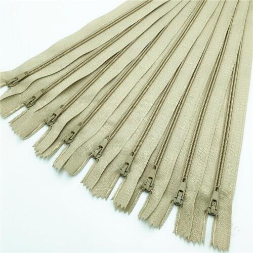10pcs Brown color 3# Closed Nylon Coil Zippers Tailor Sewing Craft (6-24 Inch) 15-60CM