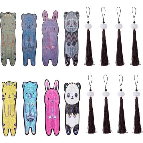 1Bag DIY Cartoon Bookmark Diamond Painting Kits For Kids with Painting Stickers Tray Plate Glue Clay for Jewelry Making Bookmark