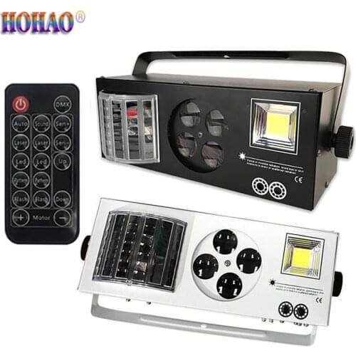 2PCS KTV Flash Laser Pattern Strobe Colorful Magic Ball Lamp 4 IN 1 Remote Control Stage Effect Light Music Dj Wedding Party