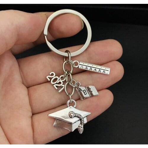 2021 graduation ceremony key chain graduation certificate graduation souvenir bachelor hat class badge keychain