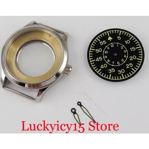 42mm Watch Case Sapphire Crystal Seeing Back Luminous Watch Dial Watch Hand for MIYOTA 8215 ETA 2836 Movement