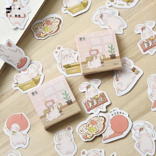 45sheets/set Sticker Set Rabbit Series Diy Cute Stickers Ins Style Scrapbooking School Suppliers Stationery Art Supplies