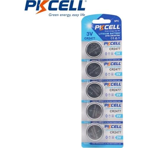 5Pcs PKCELL CR2477 Button Lithium Batteries cr2477 ECR 2477 DL2477 3V 1000mAh For Watches Calculator Flashlights