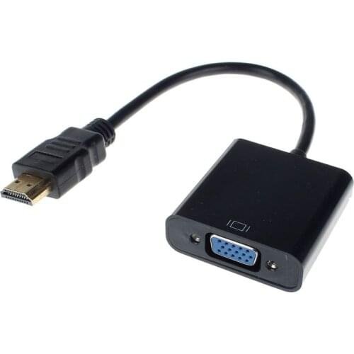 HDMI-compatible To VGA Converter Adapter + 3.5 Mm Audio Jack Full HD 1080P Black White HDTV-VGA Cable Connector 200pcs/lot