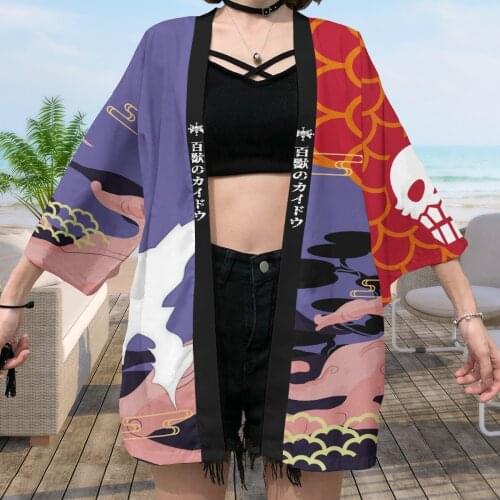 Anime ONE PIECE Portgas D Ace Cosplay Costume Monkey D Luffy Four Emperor Edward Newgate Kaido Logo Cloak Kimono For Women Party