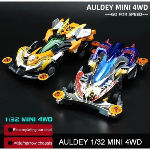 AULDEY Mini 4WD Car GO FOR SPEED Series 1/32 Scale Track Car Flying Dragon/Chasing Tiger/Giant Shark 101101/101102/101303/101306