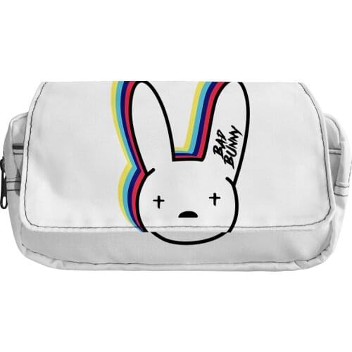 Bad bunny Merch School large clutch bag, suitable for girls, boys, teenagers, cute double Kawaii bag, college