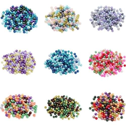 4mm 6mm 8mm Mixed Colors Round Pearlized Glass Pearl Beads Loose Spacer For Necklaces Bracelets Earrings DIY Jewelry Making