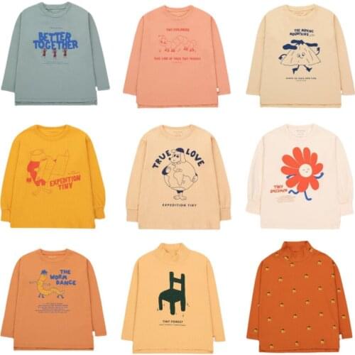 Kids Boys Girls T-shirts 2021 Autumn Winter New Tc Toddler Baby Girl Long Sleeve T Shirt Cartoon Letter Tops Children Clothes