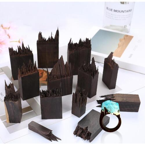 Doreen Box Vintage Sandalwood Resin Jewelry Craft Filling Material Dark Coffee Rectangle Handmade DIY Making Jewelry, 1 Piece